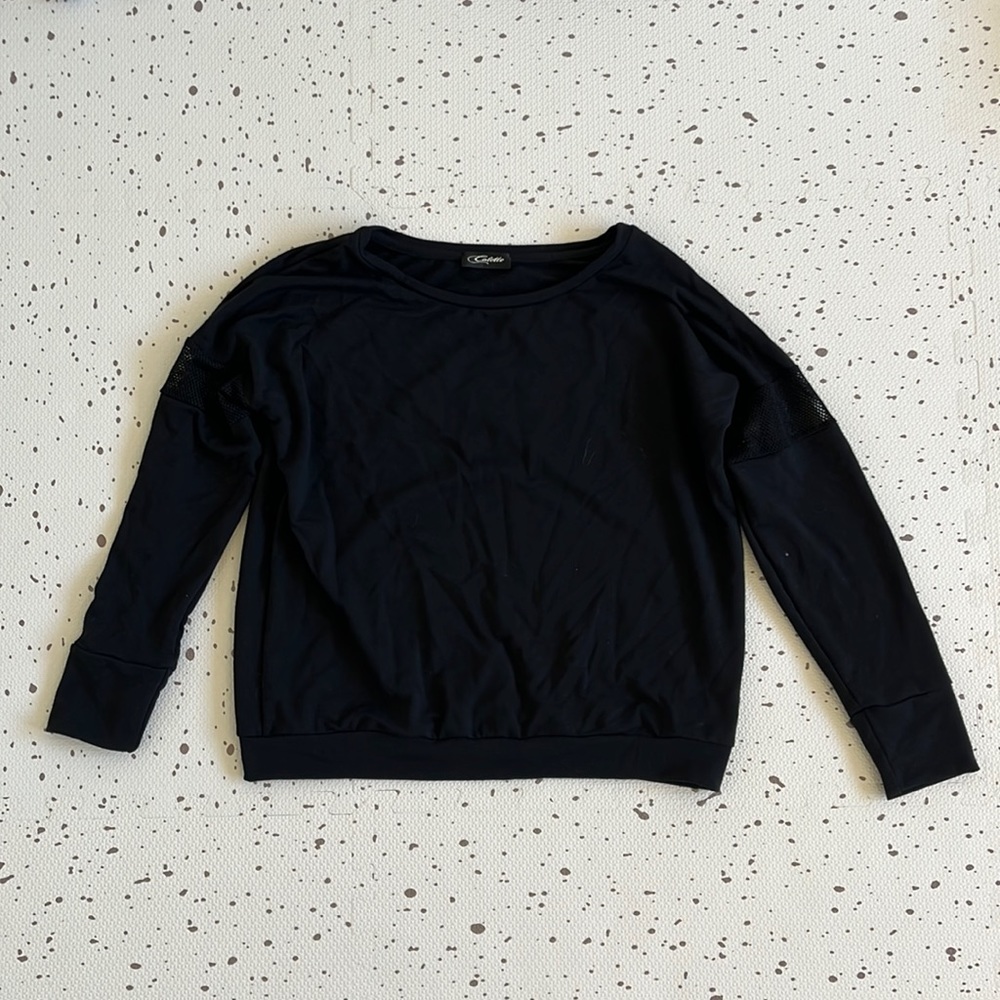 💘 COLETTE - BLACK MESH DETAIL SWEATER PULLOVER